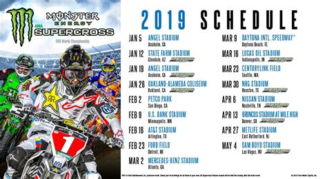monster energy supercross 2019 schedule.